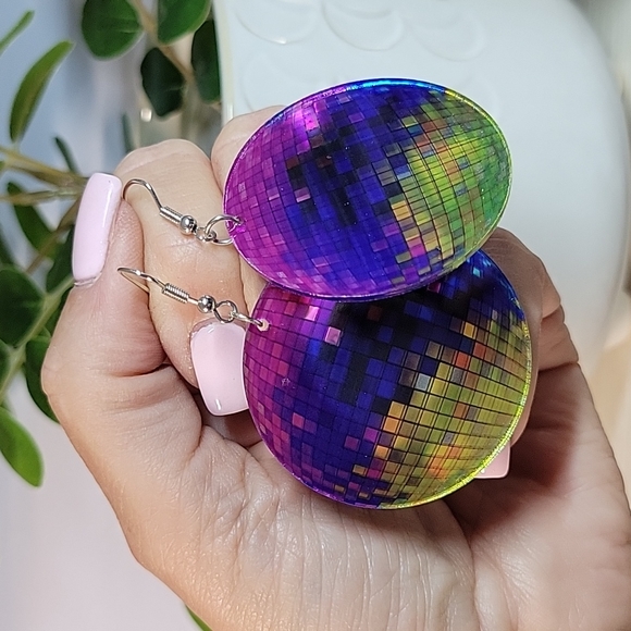 Jewelry - Pixel Disco Ball Drop Earrings